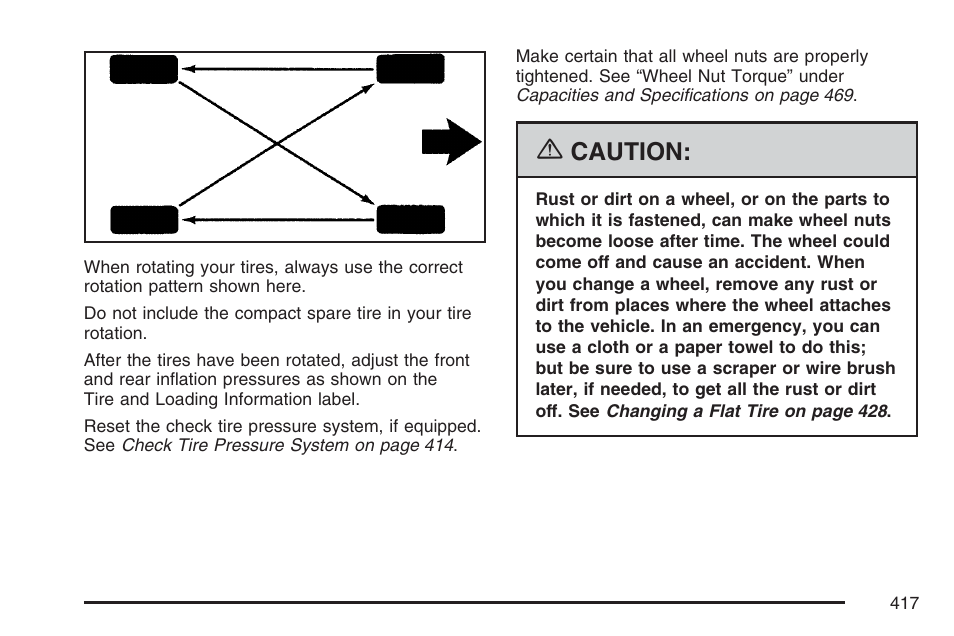 Caution | Buick 2007 Rendezvous User Manual | Page 417 / 528