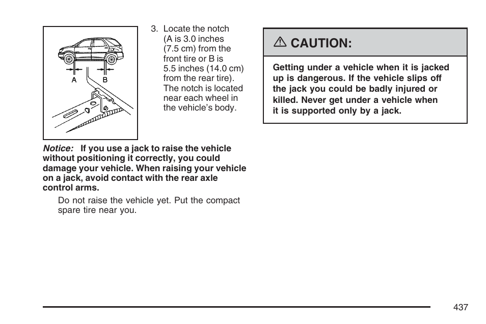 Caution | Buick 2007 Rendezvous User Manual | Page 437 / 528