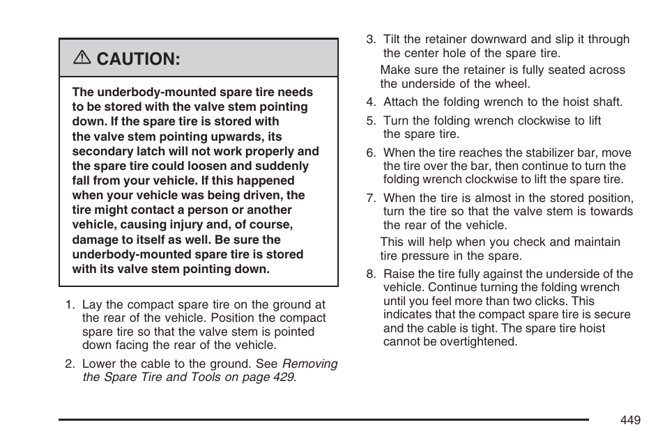 Caution | Buick 2007 Rendezvous User Manual | Page 449 / 528