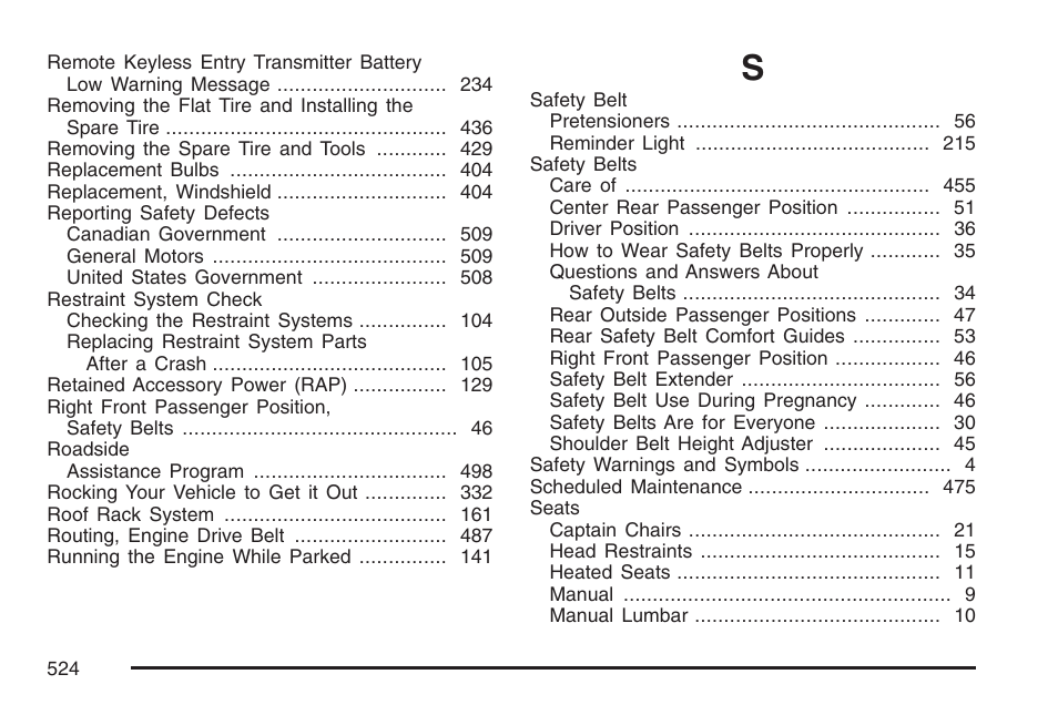 Buick 2007 Rendezvous User Manual | Page 524 / 528