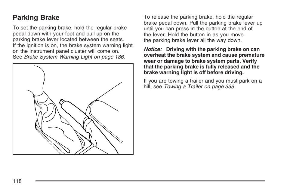 Parking brake | Buick 2007 Rainier User Manual | Page 118 / 534