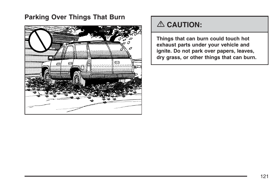 Parking over things that burn | Buick 2007 Rainier User Manual | Page 121 / 534