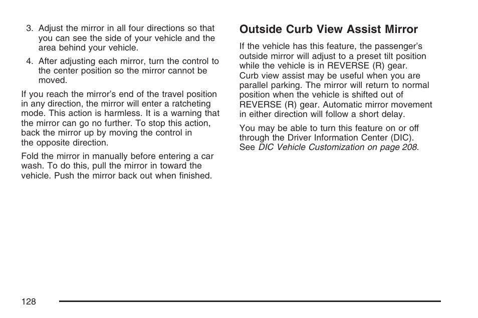 Outside curb view assist mirror | Buick 2007 Rainier User Manual | Page 128 / 534