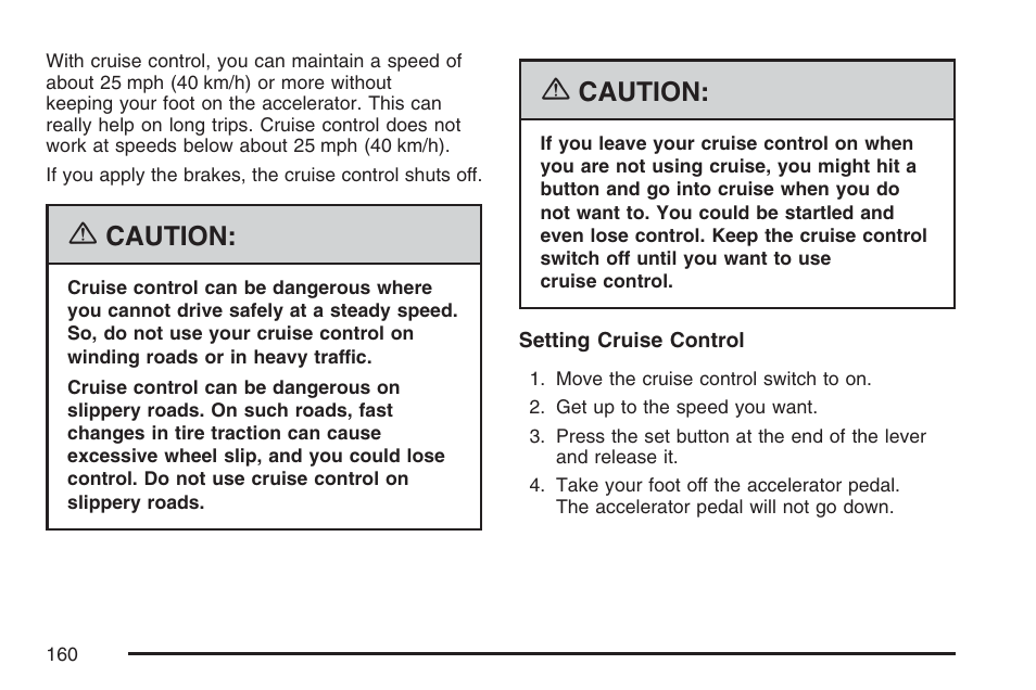 Caution | Buick 2007 Rainier User Manual | Page 160 / 534