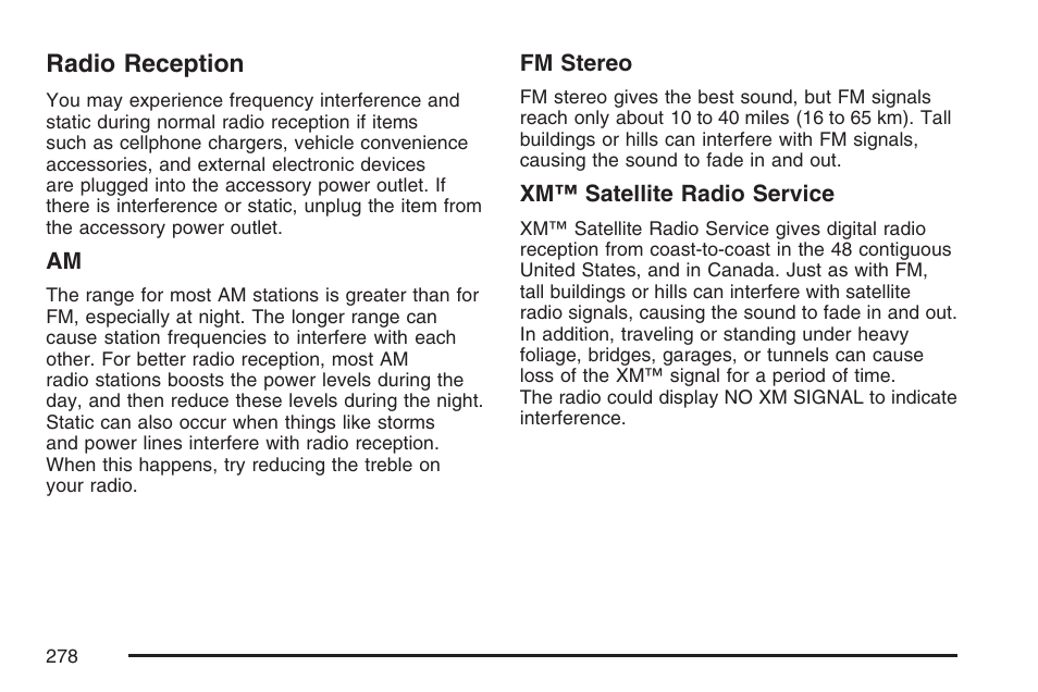 Radio reception | Buick 2007 Rainier User Manual | Page 278 / 534