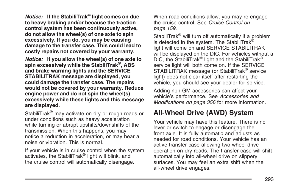 All-wheel drive (awd) system | Buick 2007 Rainier User Manual | Page 293 / 534