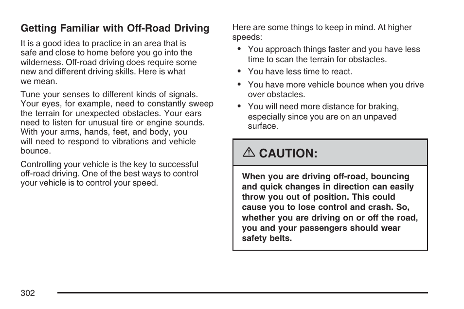 Caution | Buick 2007 Rainier User Manual | Page 302 / 534