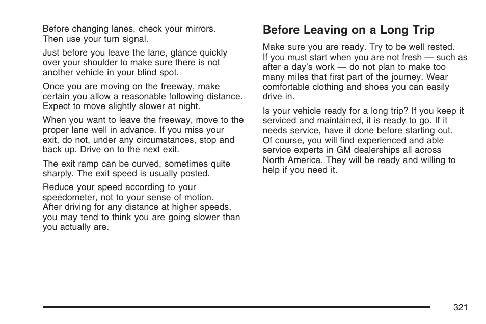 Before leaving on a long trip | Buick 2007 Rainier User Manual | Page 321 / 534