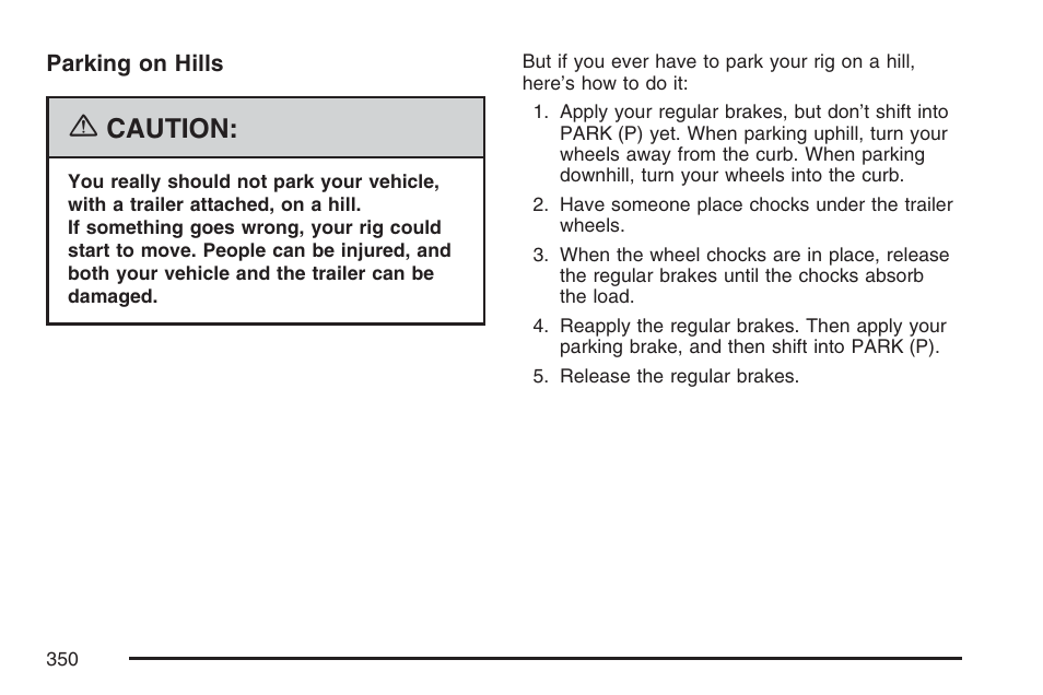 Caution | Buick 2007 Rainier User Manual | Page 350 / 534