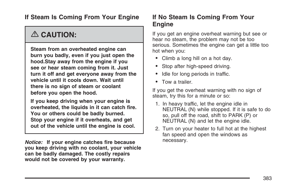 Caution | Buick 2007 Rainier User Manual | Page 383 / 534