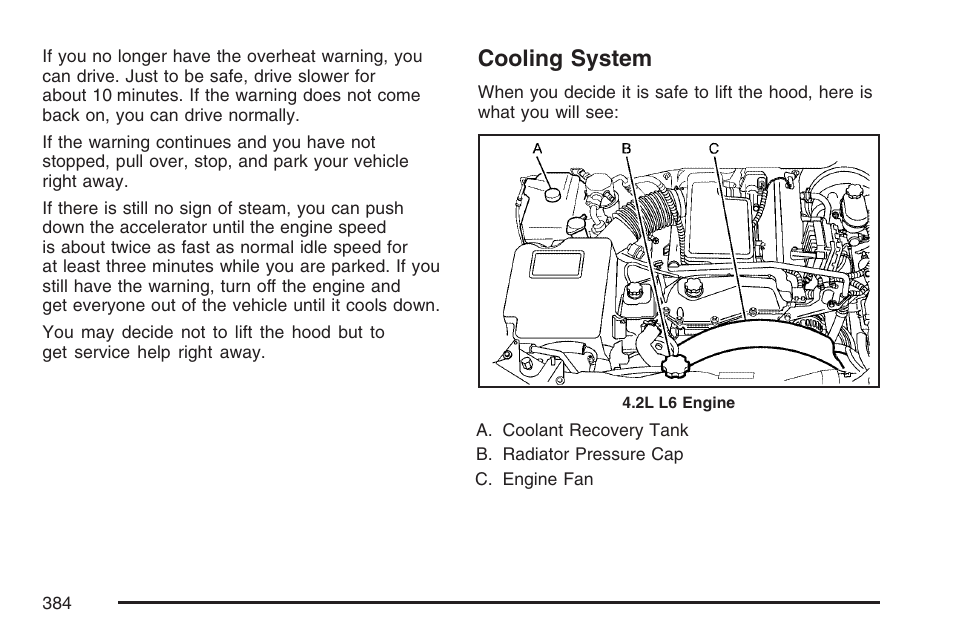 Cooling system, Cooling, System | Buick 2007 Rainier User Manual | Page 384 / 534