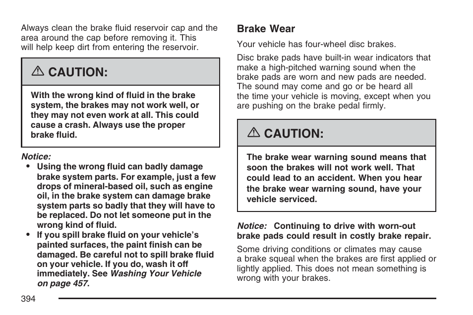 Caution | Buick 2007 Rainier User Manual | Page 394 / 534