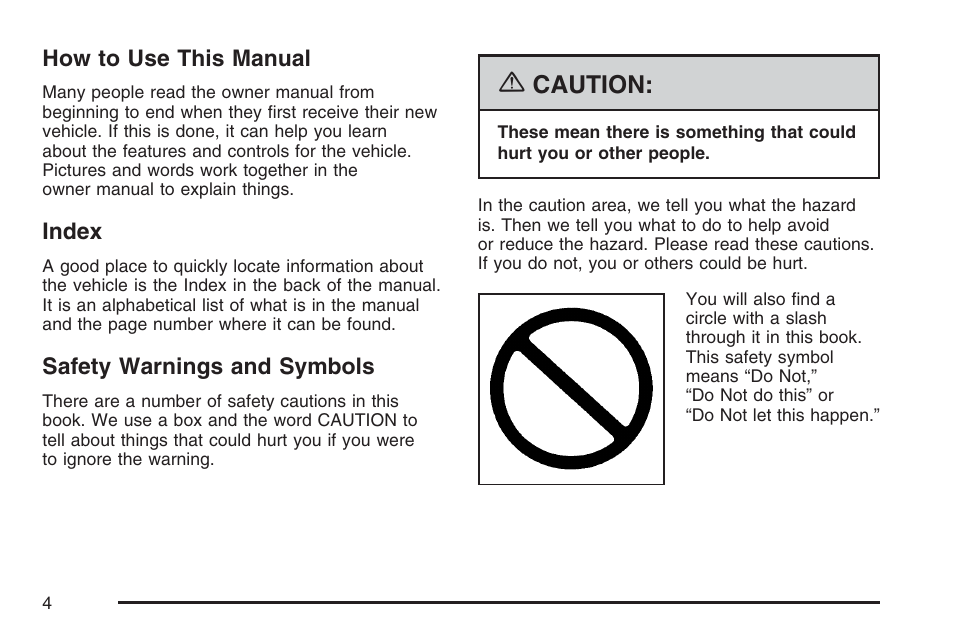 Caution | Buick 2007 Rainier User Manual | Page 4 / 534