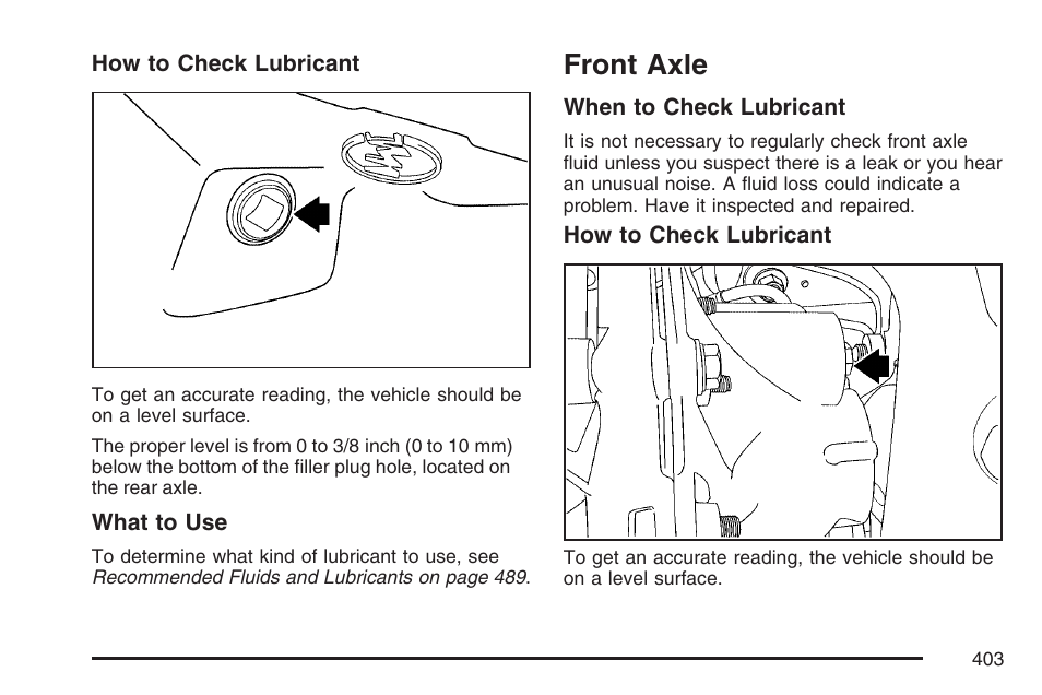 Front axle | Buick 2007 Rainier User Manual | Page 403 / 534