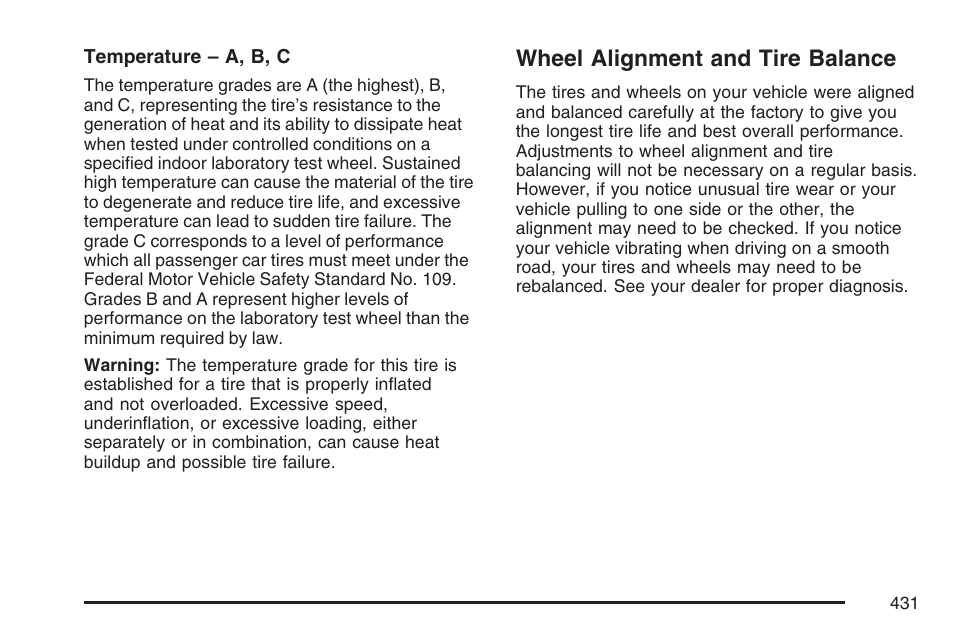 Wheel alignment and tire balance | Buick 2007 Rainier User Manual | Page 431 / 534