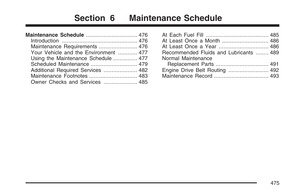 Maintenance schedule | Buick 2007 Rainier User Manual | Page 475 / 534