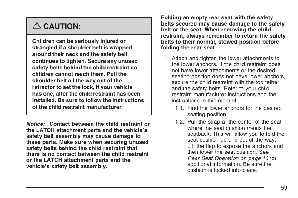Caution | Buick 2007 Rainier User Manual | Page 59 / 534