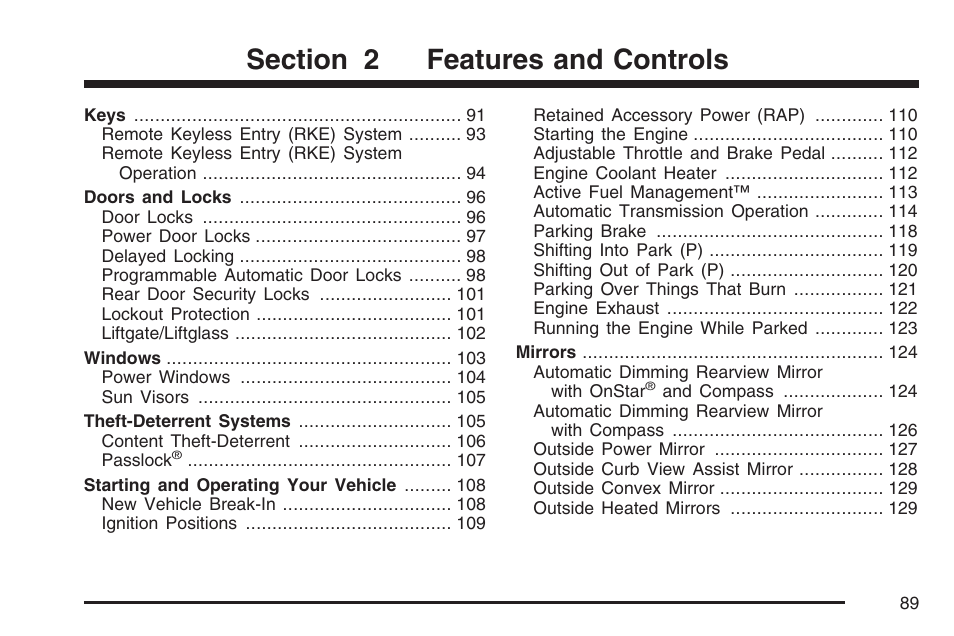 Features and controls | Buick 2007 Rainier User Manual | Page 89 / 534