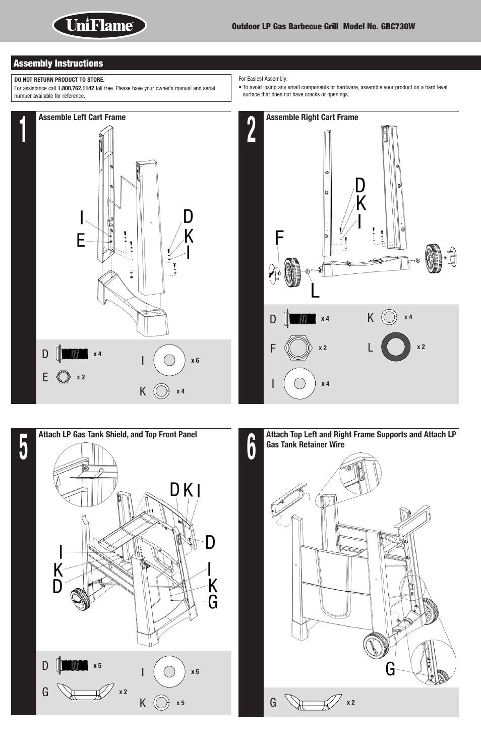 Blue Rhino GBC730W User Manual | Page 4 / 24