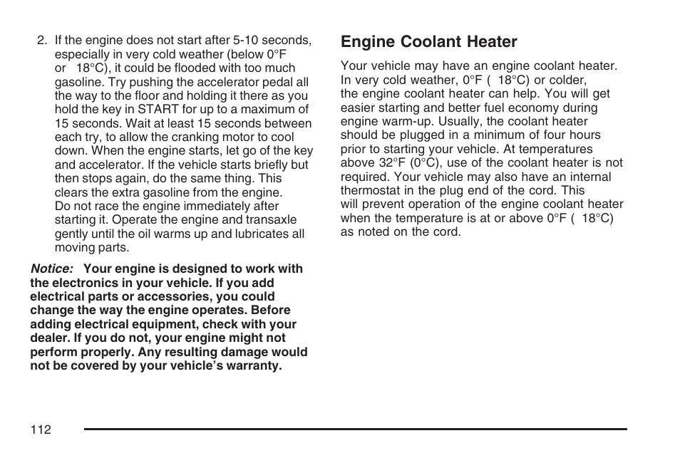 Engine coolant heater | Buick 2007 LaCrosse User Manual | Page 112 / 512