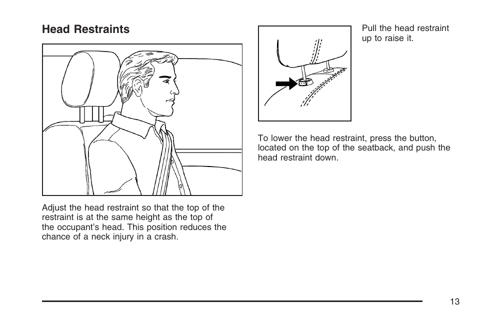 Head restraints | Buick 2007 LaCrosse User Manual | Page 13 / 512