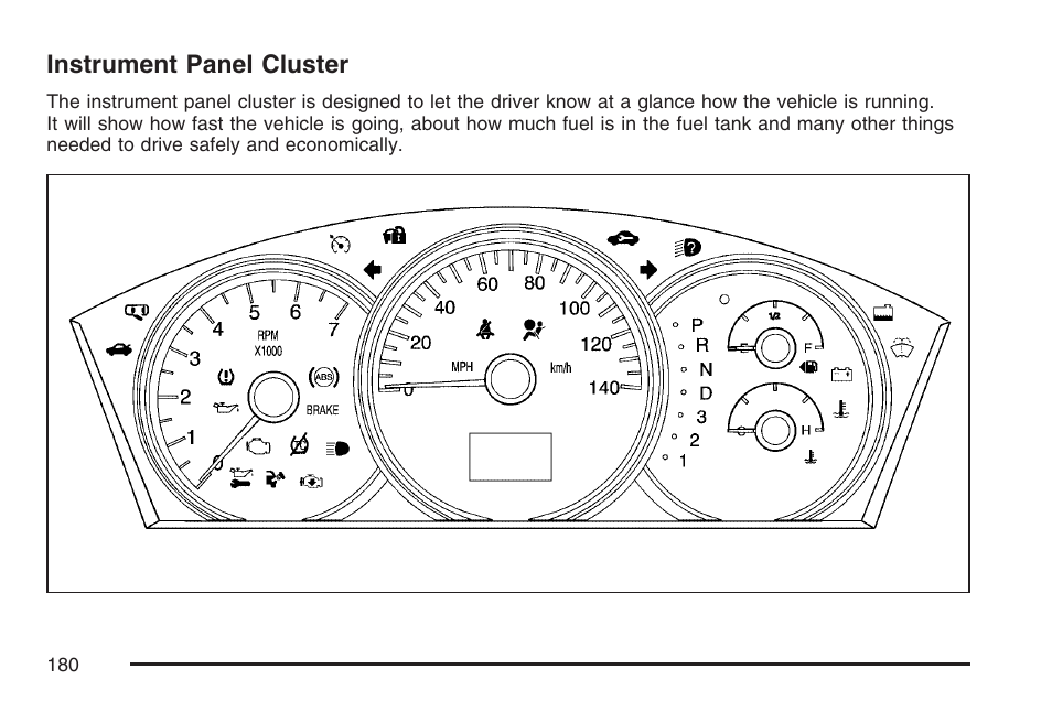 Instrument panel cluster, Instrument, Panel cluster | Buick 2007 LaCrosse User Manual | Page 180 / 512