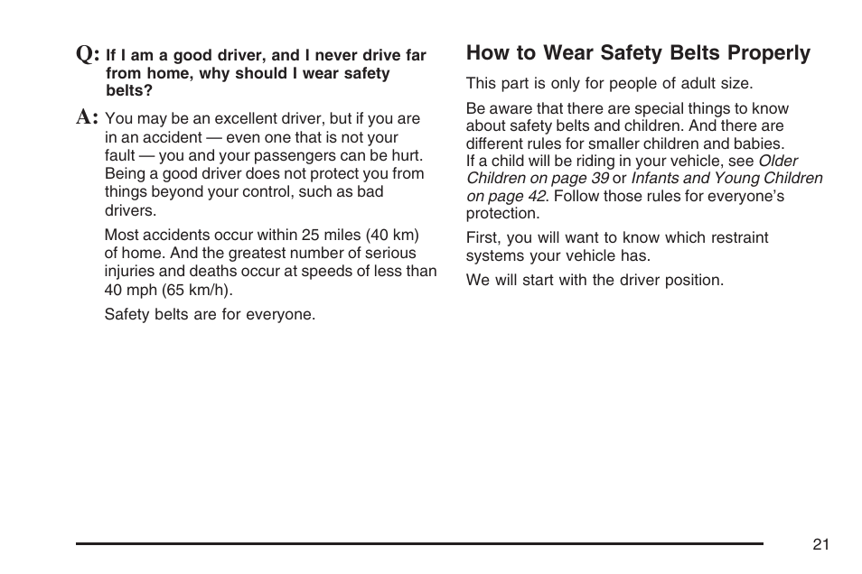 How to wear safety belts properly | Buick 2007 LaCrosse User Manual | Page 21 / 512