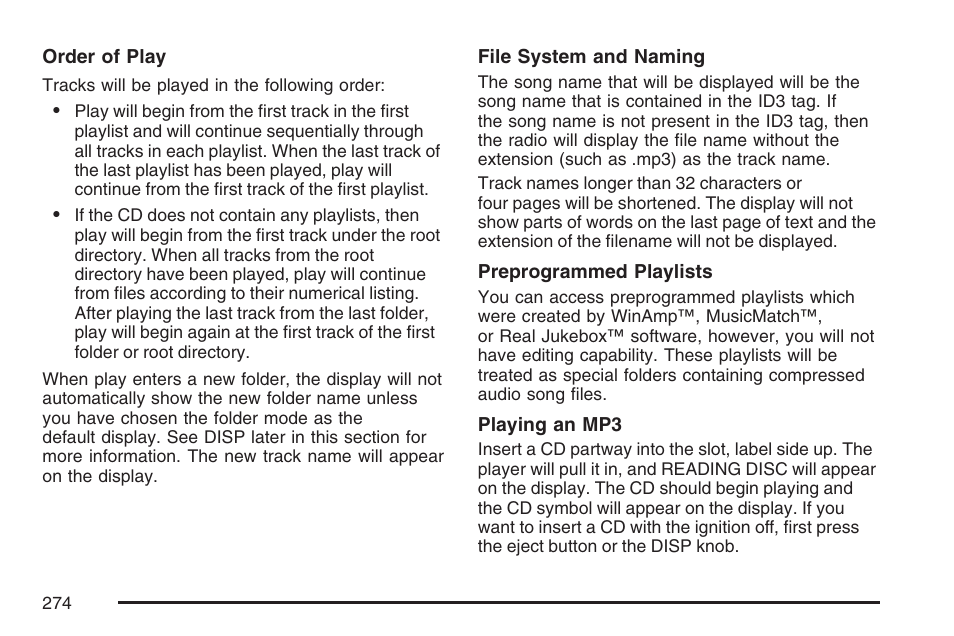 Buick 2007 LaCrosse User Manual | Page 274 / 512