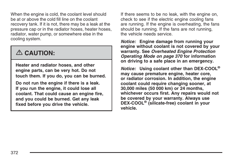 Caution | Buick 2007 LaCrosse User Manual | Page 372 / 512