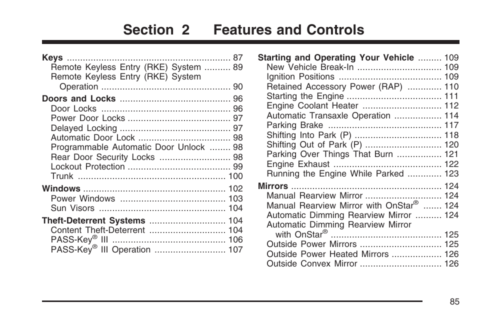 Features and controls | Buick 2007 LaCrosse User Manual | Page 85 / 512