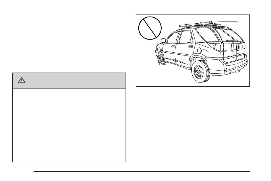 Rear storage area, Roof rack system, Rear storage area -40 roof rack system -40 | Caution | Buick 2006 Rendezvous User Manual | Page 134 / 478