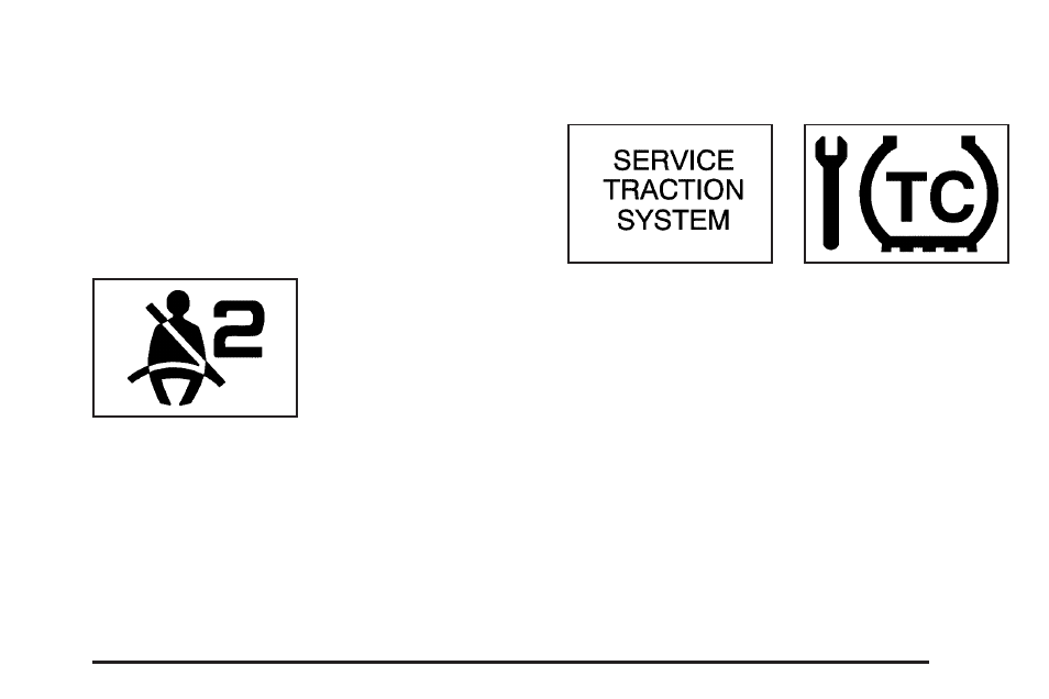 Message center, Passenger seatbelt reminder message, Service traction system warning message | Message center -51 | Buick 2006 Rendezvous User Manual | Page 193 / 478