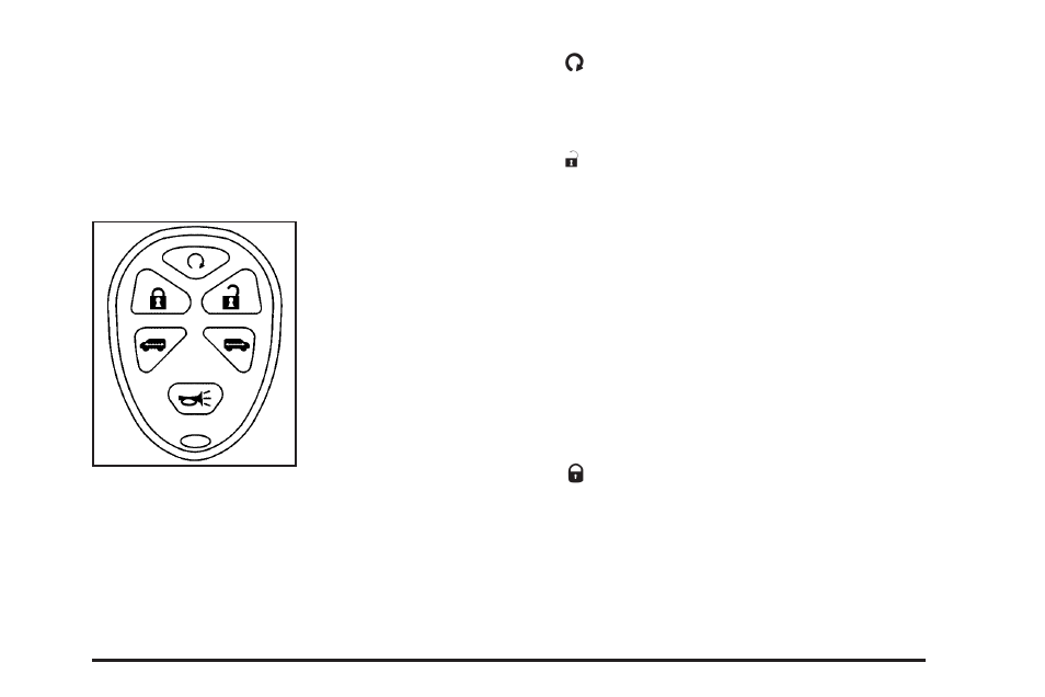 Remote keyless entry system operation, Remote keyless entry system operation -5 | Buick 2005 Terraza User Manual | Page 79 / 428