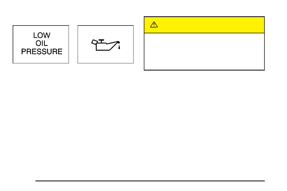 Low oil pressure message, Low oil pressure message -54, Caution | Buick 2005 Rendezvous User Manual | Page 192 / 480