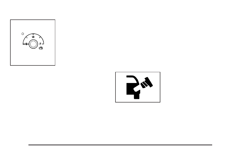 Fuel gage, Low fuel warning light, Check gas cap light | Buick 2005 LaCrosse User Manual | Page 160 / 410