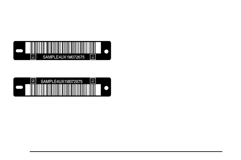 Vehicle identification, Vehicle identification number (vin), Service parts identification label | Vehicle identification -86 | Buick 2005 LaCrosse User Manual | Page 362 / 410