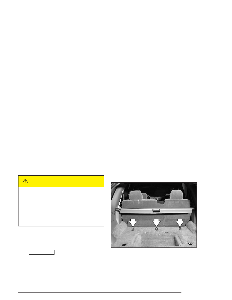 Top strap anchor location, Top strap anchor location -37, Caution | Buick 2004 Rainier User Manual | Page 43 / 452