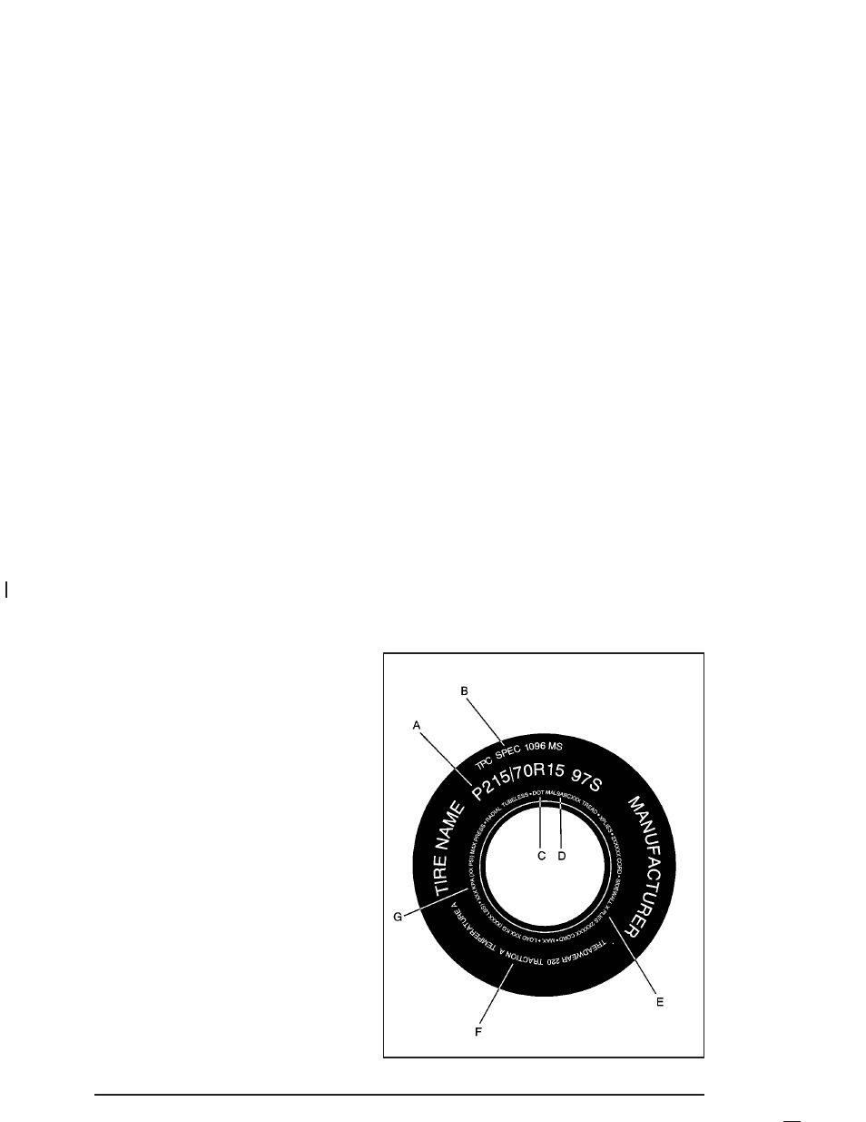 Tire sidewall labeling | Buick 2004 Century User Manual | Page 270 / 358