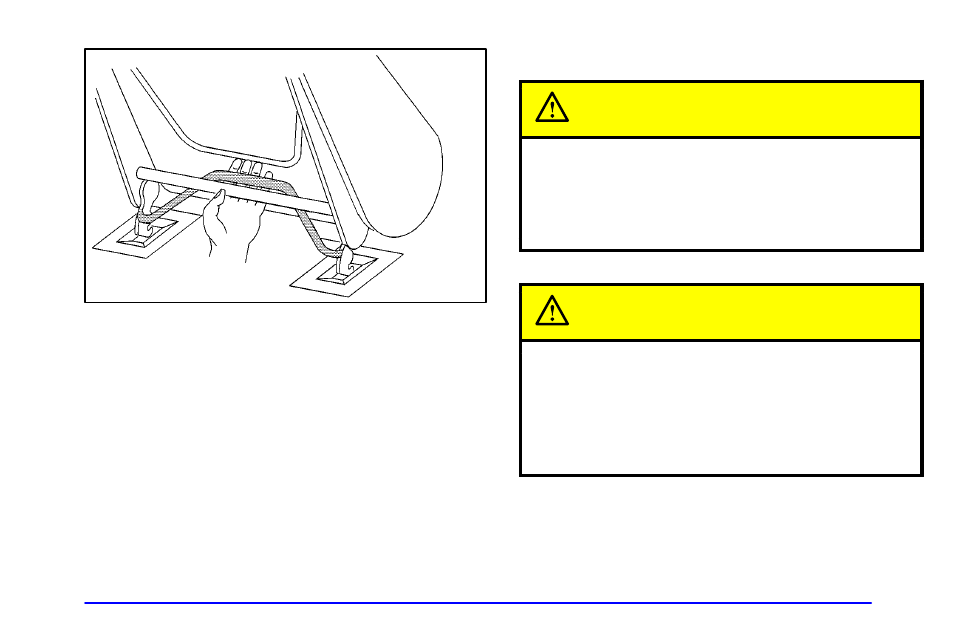 Replacing the split bench sections, Caution | Buick 2002 Rendezvous User Manual | Page 23 / 455