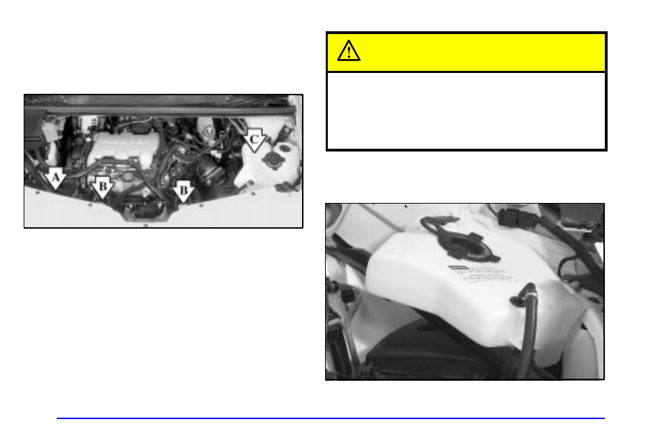 Cooling system, Caution | Buick 2002 Rendezvous User Manual | Page 317 / 455