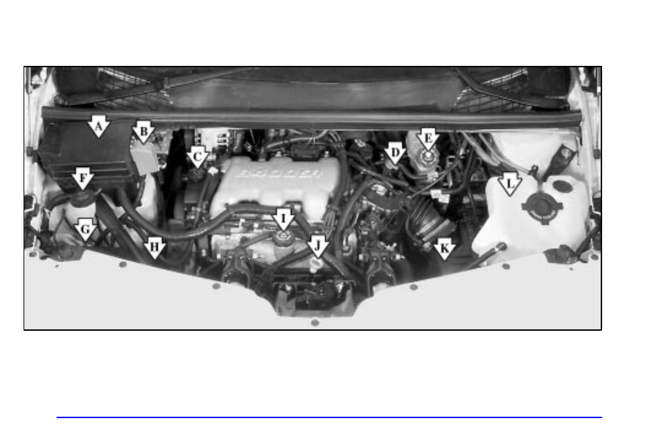 Engine compartment overview | Buick 2002 Rendezvous User Manual | Page 357 / 455