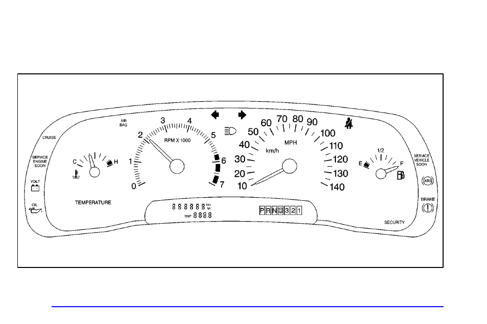 Instrument panel clusters | Buick 2002 Park Avenue User Manual | Page 135 / 395