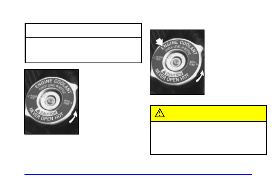 How to add coolant to the radiator, Notice, Caution | Buick 2001 Century User Manual | Page 234 / 351