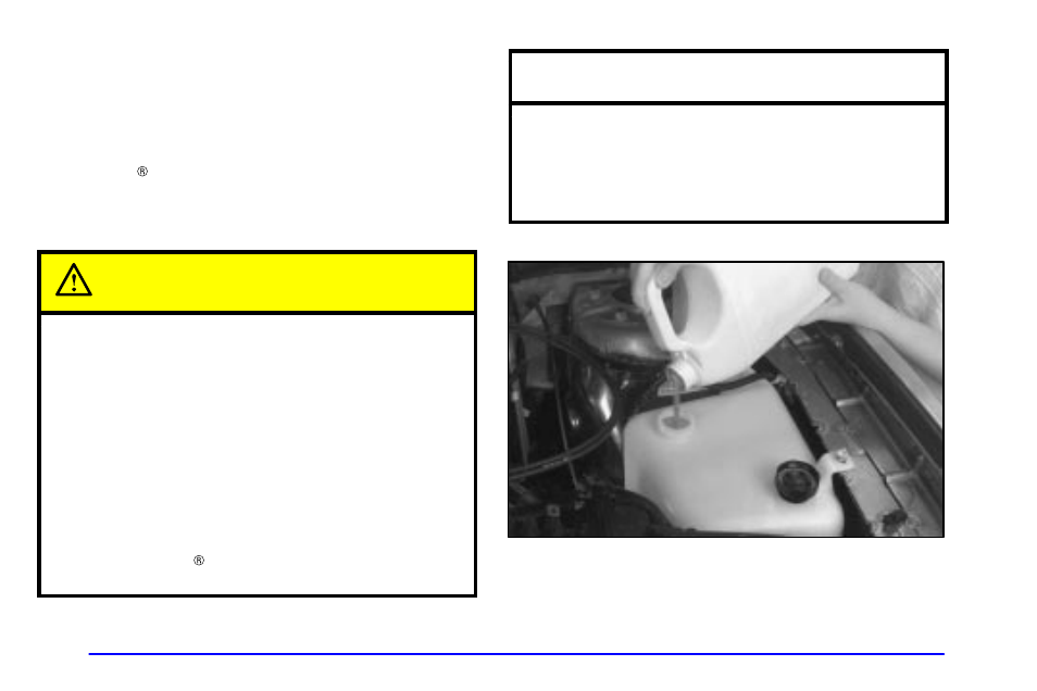How to add coolant to the coolant recovery tank, Caution, Notice | Buick 2000 Park Avenue User Manual | Page 247 / 392