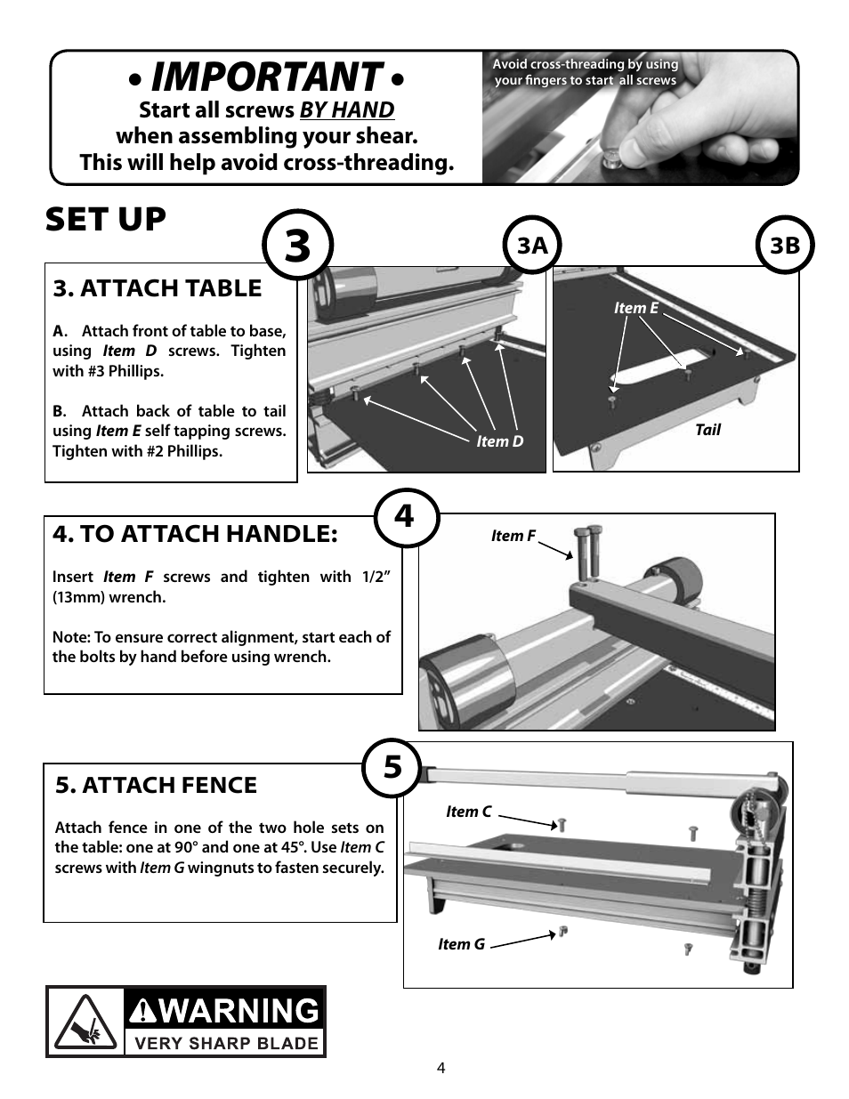 Important, Set up | Bullet Tools 120-FLR User Manual | Page 4 / 8