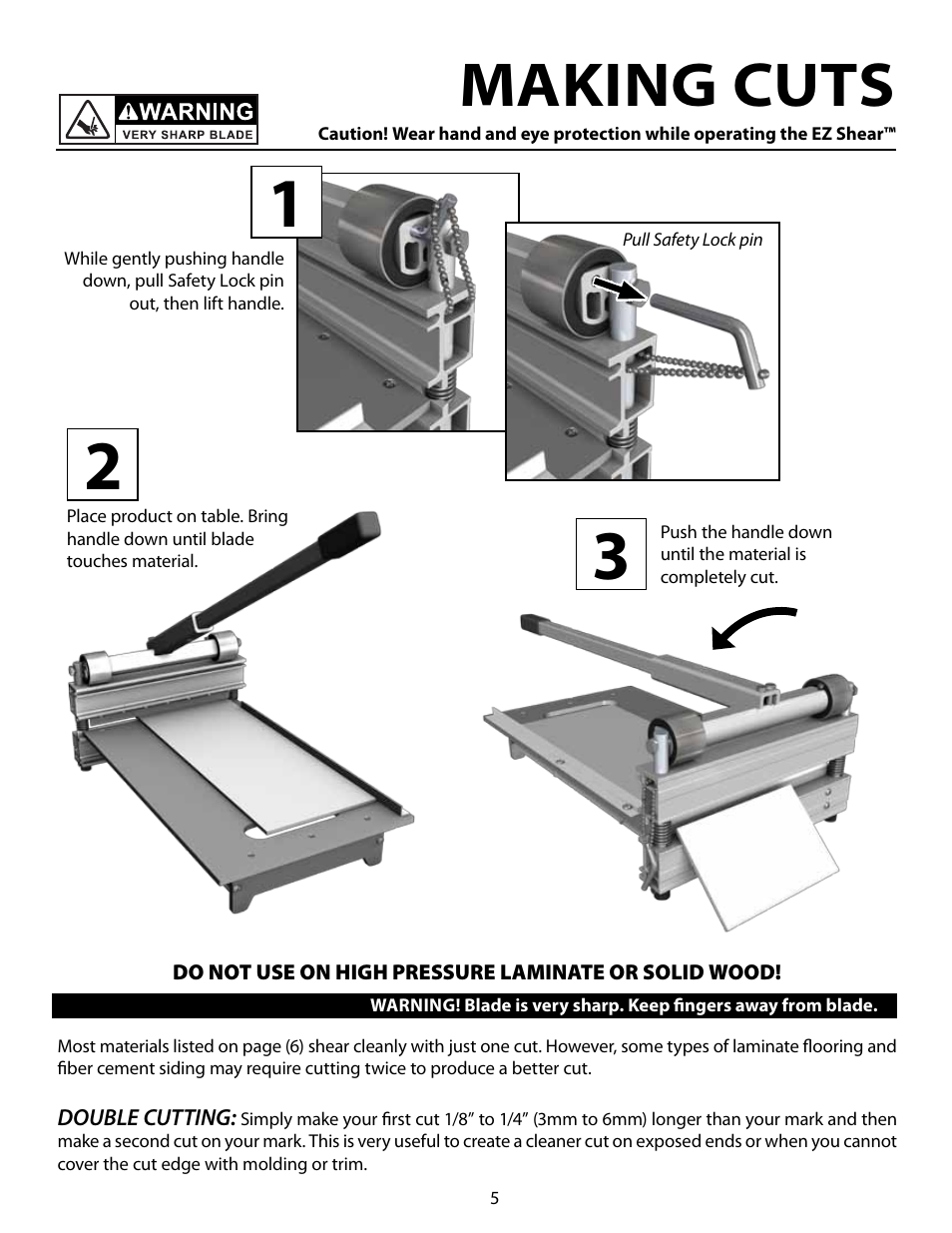 Making cuts | Bullet Tools 120-FLR User Manual | Page 5 / 8
