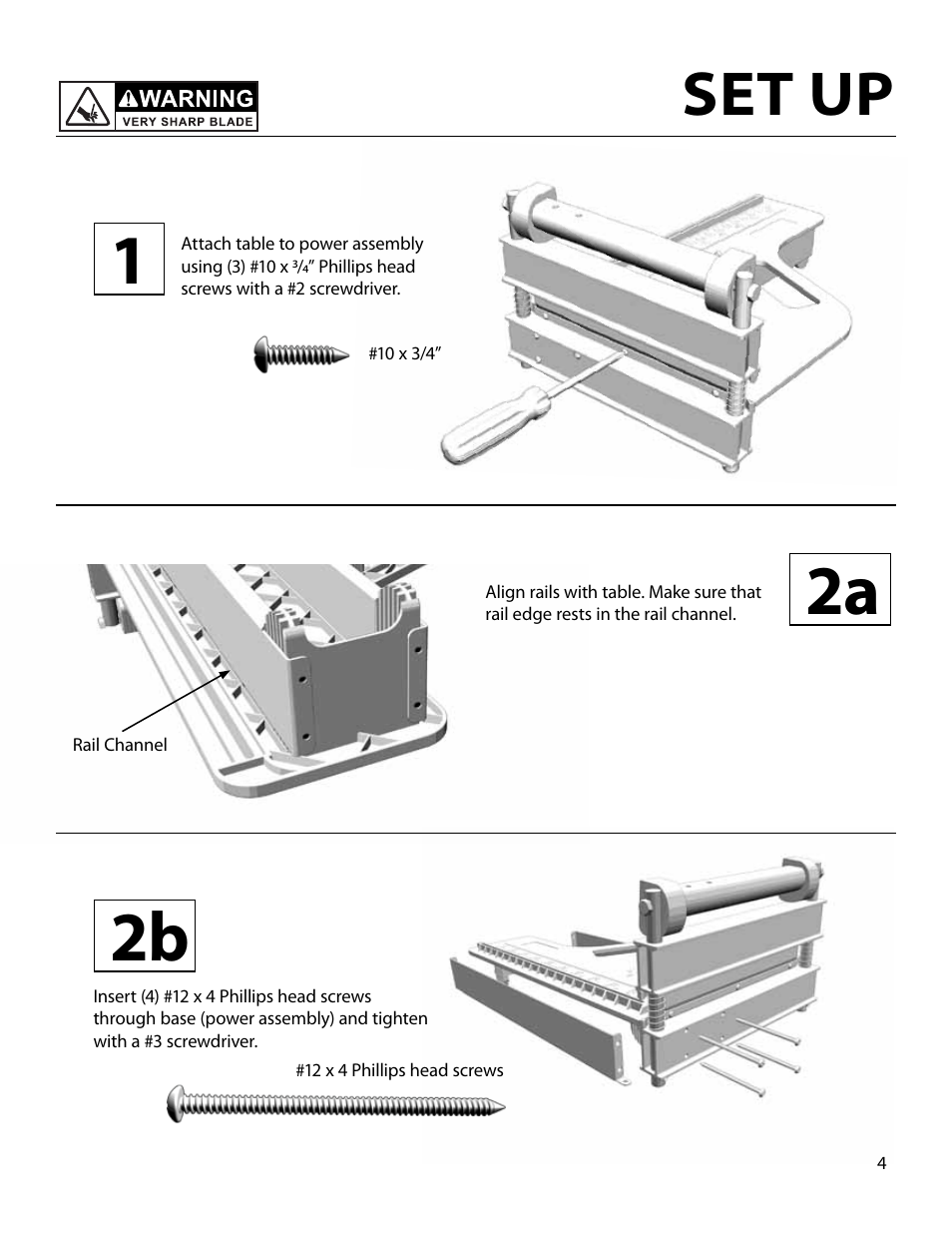 12a 2b, Set up | Bullet Tools 209 User Manual | Page 4 / 8