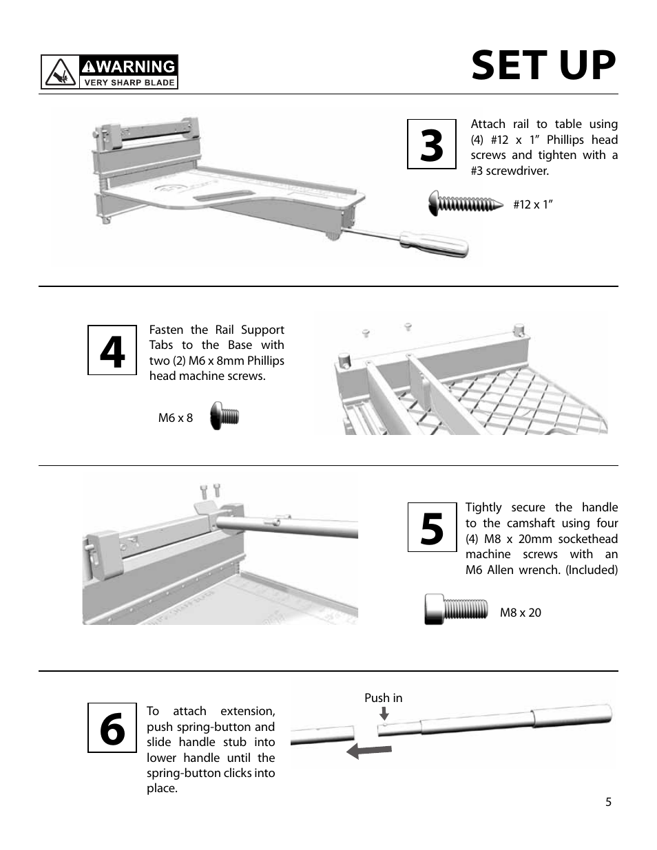 Set up | Bullet Tools 209 User Manual | Page 5 / 8
