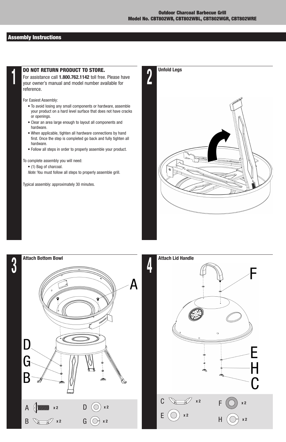 Blue Rhino CBT802WGR User Manual | Page 4 / 16