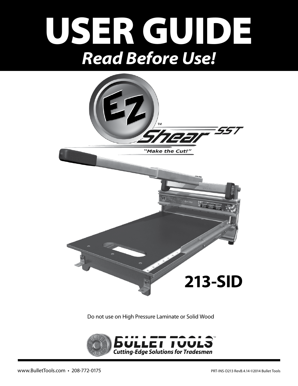 Bullet Tools 213-SID User Manual | 8 pages